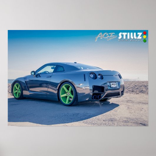 Poster Black Chrome GTR Sur L'Affiche De La Plage (Devant)