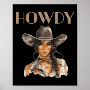 Poster Black Cowgirl Western Rodeo Melanin JunetDix Tex
