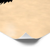 Poster Black Crow Bird sur un Motif de parchemin. (Coin)