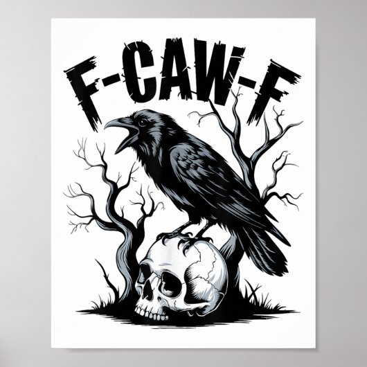 Poster Black Crow, F-caw-f Funny Black Bird (Devant)