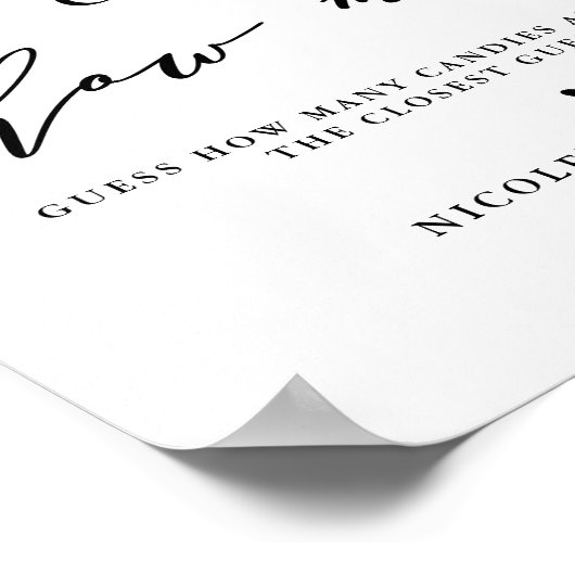 Poster Black Devis Combien de Baby shower de script de bo (Coin)