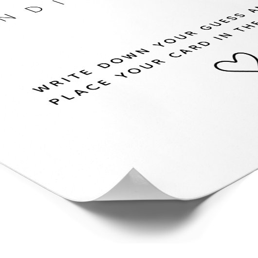 Poster Black Devis Combien de Baby shower de script de bo (Coin)