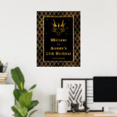 Poster Black Dragon Scales Gold Anniversaire Bienvenue (Bureau à domicile)