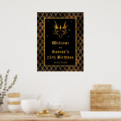 Poster Black Dragon Scales Gold Anniversaire Bienvenue (Cuisine)