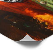 Poster Black Dragon Shadow Work Witchy AI Art Matte Value (Coin)