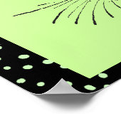 Poster Black Drawing Cat Face Intense Eyes Polka Dots (Coin)