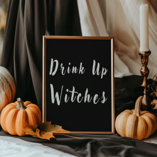 Poster Black Drink Up sorcières Halloween Drink Station