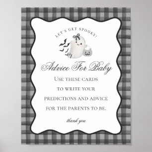 Poster Black En vichy mignon conseil fantôme pour bébé SI