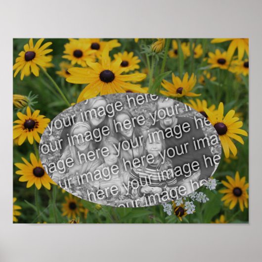 Poster Black Eyed Susan Daisy Frame Ajouter votre propre (Devant)
