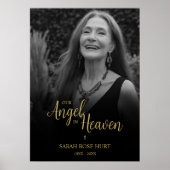 Poster Black Faux Golden Luxurious Chic Photo Funeral (Devant)