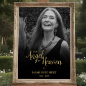 Poster Black Faux Golden Luxurious Chic Photo Funeral