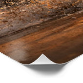 Poster Black Friesian Horse at Sunset, Powerful Beach Run (Coin)