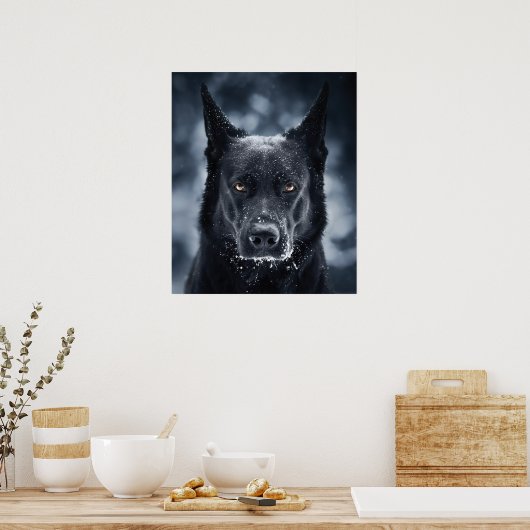 Poster Black German Shepherd (Cuisine)