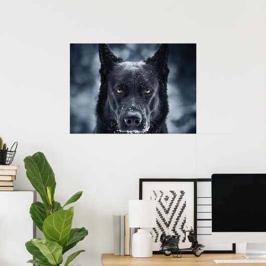 Poster Black German Shepherd (Bureau à domicile)