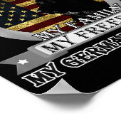 Poster Black German Shepherd American Flag Three Things Y (Coin)