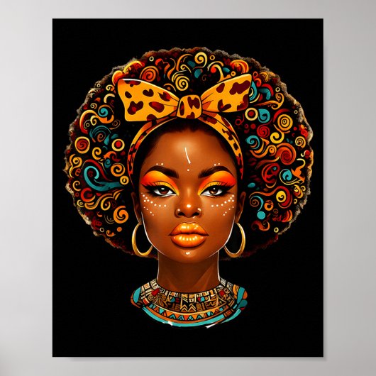 Poster Black Girl Magic Afro Melanin Queen African Americ (Devant)