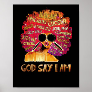 Poster Black Girl Melanin God Dit Black History Pride