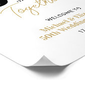 Poster Black Gold 50th Mariage Anniversaire de la photo B (Coin)