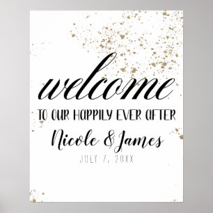 Poster Black & Gold Bienvenue à notre signature Mariage