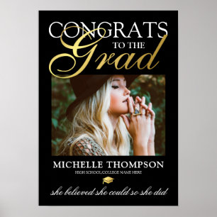 Poster Black Gold Congrats Graduate