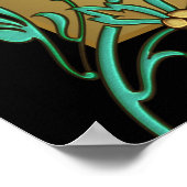 Poster Black Gold Elegant Floral Wall Art Imprimer (Coin)