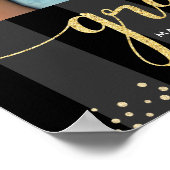 Poster Black Gold Graduation 3 Parties scintillant photo  (Coin)