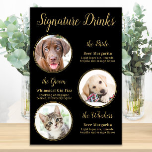 Poster Black Gold Pet Mariage 3 Photos Signature Boissons