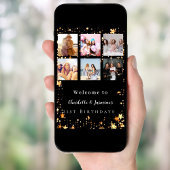 Poster Black gold photo collage étoiles 2 personnes anniv