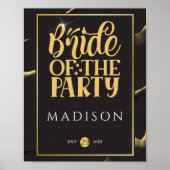 Poster Black Golden Abstraite Fabulous Fun Fête des marié (Devant)