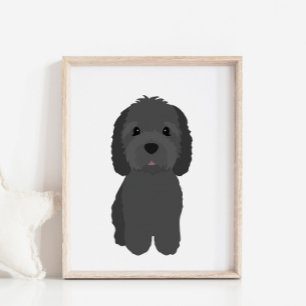 Poster Black Golden Doodle Dog Nursery & Kids Decor Poste