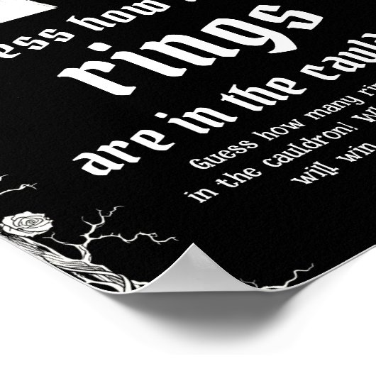 Poster Black Gothic Halloween Devinez Combien De Bagues J (Coin)