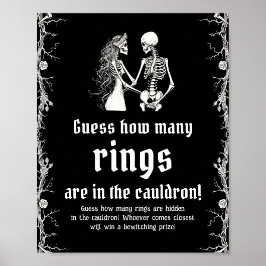 Poster Black Gothic Halloween Devinez Combien De Bagues J (Devant)