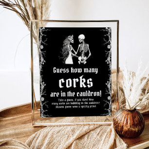 Poster Black Gothic Halloween Devinez Combien De Corks Je