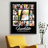 Poster Black Graduation K-12 Photo Collage blanc Script