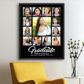 Poster Black Graduation K-12 Photo Collage blanc Script