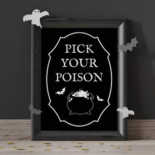 Poster Black Halloween Party Pick You Poisson
