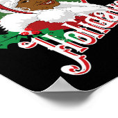 Poster Black happy holiday afro-américain père Noël mrs c (Coin)