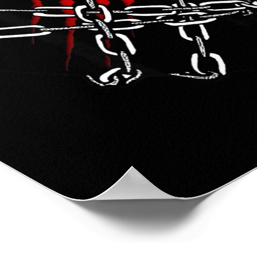 Poster Black Heart Red Chains Cool Gothic Valentine's Day (Coin)