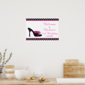 Poster Black Heels Shoes Birthday Party (Cuisine)