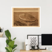 Poster Black Hills of Dakota Birdseye View 1880 (Bureau à domicile)