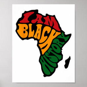 Poster Black Histoire Mois Vêtements Afrique Carte Kente