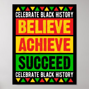 Poster Black History Month Arbitraire Achieve Succeed Afr