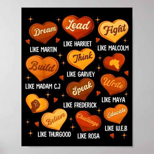 Poster Black History Month Black Leaders African American (Devant)