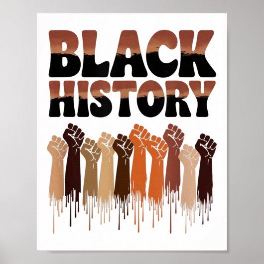 Poster Black History Month Hands Symbol Afro Motivation  (Devant)