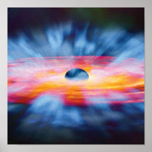 Poster Black Hole Outflows - Colorful Artist Concept