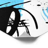 Poster Black Ink Splashes on a Blue & White Background (Coin)