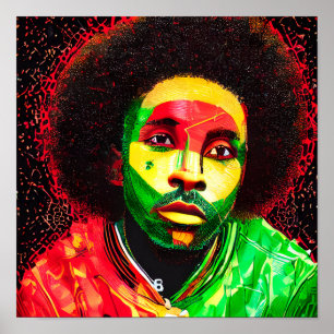 Poster Black King Melanin Homme Bruh Hommes Fils Garçon P