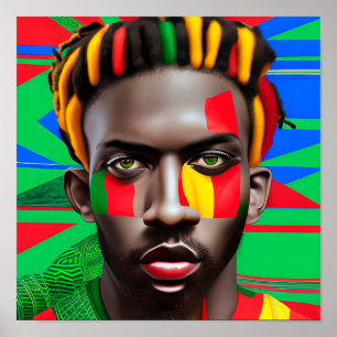 Poster Black King Melanin Homme Bruh Hommes Fils Garçon P