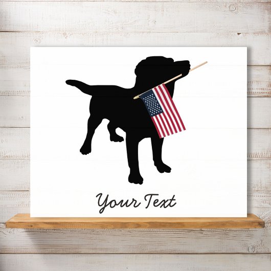 Poster Black Lab Dog avec USA American Flag, 4 juillet