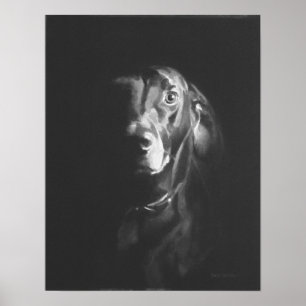 Poster Black Lab Dog Watercolor par Paul Jackson